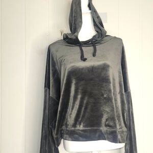 Velvet Hoodie in Dark Gray. Offline. Cropped Activewear Comfy Oversized